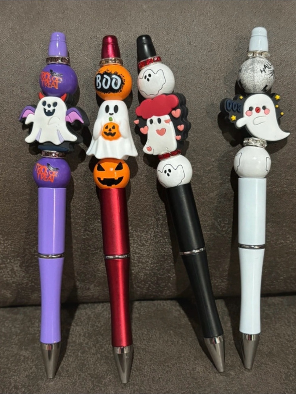 Halloween Ghost Novelty Pens - Purple, Red, Black, White